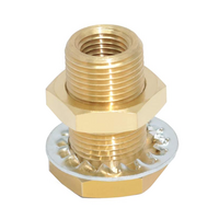 129-N3 FLOFLEX BRASS PIPE FITTING, BULKHEAD CONNECTOR 3/8" FEMALE X 3/8" FEMALE NPT